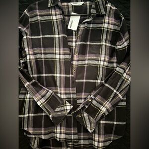 Sonoma Purple and Black Plaid Shirt